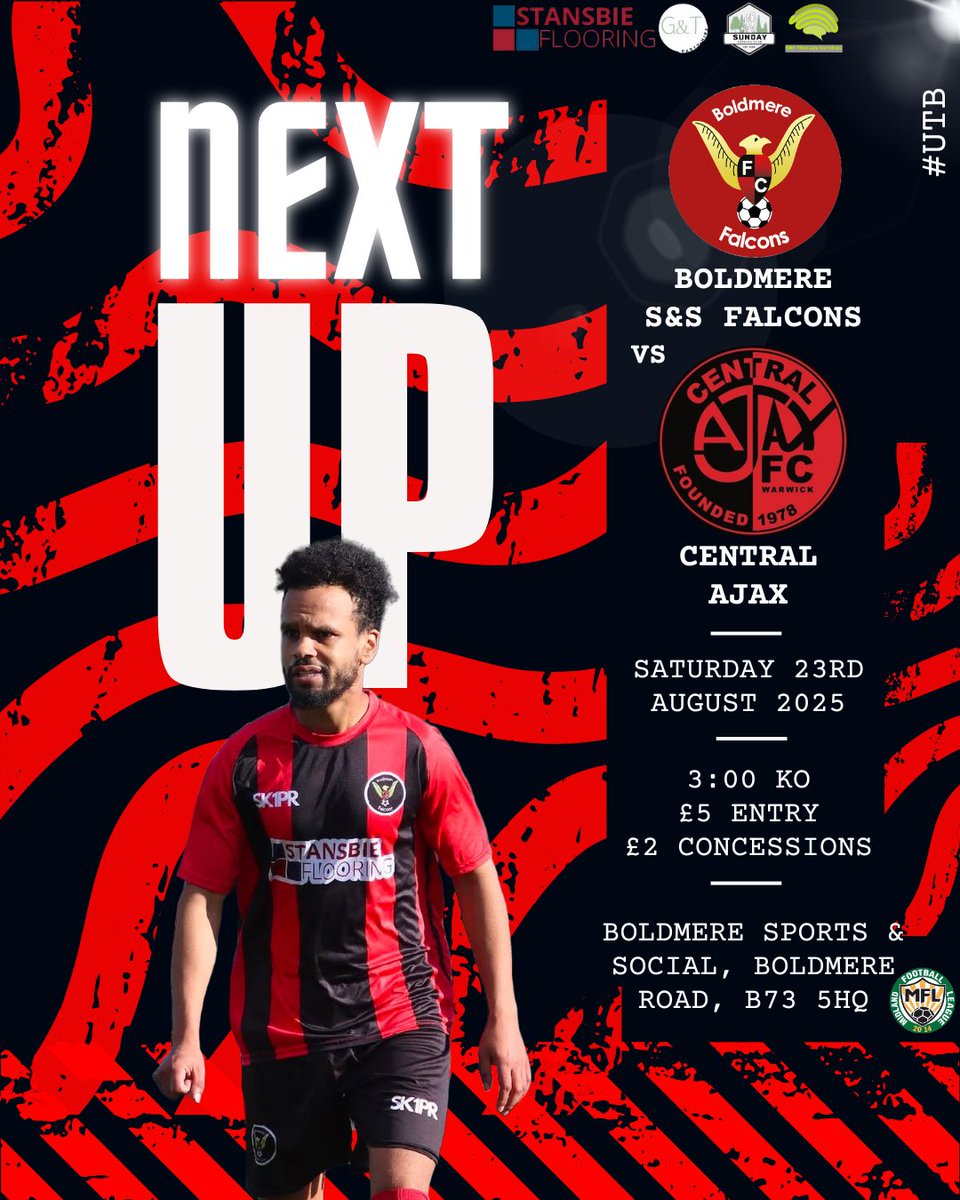 Boldmere Sports & Social Falcons ๐ (@falconsboldmere) on Twitter photo ๐๐๐ฑ๐ญ ๐๐ฉ..
We welcome <a href="/CentralAjaxFC/">Central Ajax FC</a> to Boldmere for our 4th league game of the season.
Support is welcome with an action packed day down at Boldmere!
Under 16s are free accompanied by an adult.
Full details โฌ๏ธ
#UTB โค๏ธ๐ค ๐๐๐ฑ๐ญ ๐๐ฉ..
We welcome <a href="/CentralAjaxFC/">Central Ajax FC</a> to Boldmere for our 4th league game of the season.
Support is welcome with an action packed day down at Boldmere!
Under 16s are free accompanied by an adult.
Full details โฌ๏ธ
#UTB โค๏ธ๐ค