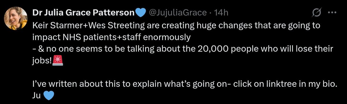 Far-right trolls are saying no one is talking about 20,000 job losses because Ju plucked the number out of thin air for click bait 🚨🚨🚨

And that everyone now knows NHS workers are not vocational heroes 🚨🚨🚨

Fuming 🚨🚨🚨🚨🚨🚨