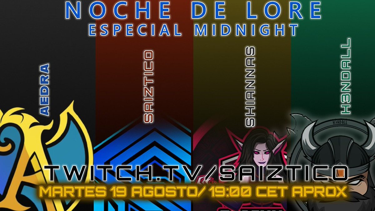 Mañana te esperamos con la mejor cobertura de la presentación de #Midnight, la nueva expansión de #WorldOfWarcraft. Debate y análisis en profundidad, que podré compartir con <a href="/aedrawow/">@aedra13</a>, <a href="/Shiannas_style/">Shiannas 🗿</a> y nuestro anfitrión <a href="/Saiztico/">𝗦𝗮𝗶𝘇𝘁𝗶𝗰𝗼</a>. A partir de las 19:00 CEST 👀

<a href="/Warcraft_ES/">Warcraft ES</a>