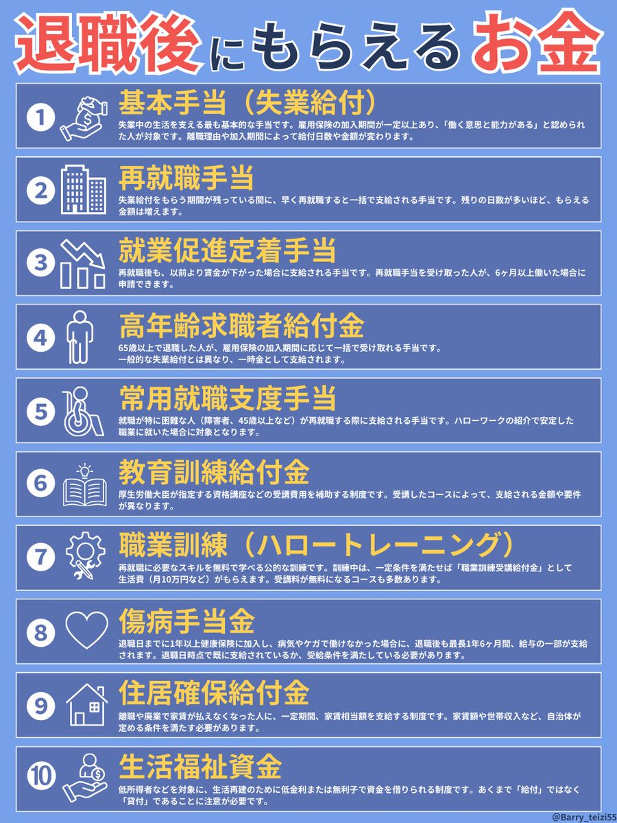 Barry_teizi55's tweet photo. 知らないと損する、退職後にもらえるお金まとめ⤵︎ https://t.co/eRq3CX7mMd