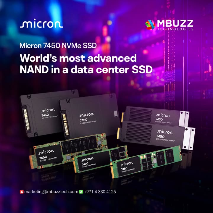 MBUZZ (@mbuzztech) on Twitter photo 🚀 Micron 7450 NVMe SSD – Powered by 176-layer NAND
✅ PCIe Gen4 performance
✅ Handles boot, cache & main storage
✅ Secure data protection
✅ Up to 15.36TB capacity
Boost your data center with Micron 7450
💬 zurl.co/zHO9
marketing@mbuzztech.com
#MicronSSD #MBUZZ 🚀 Micron 7450 NVMe SSD – Powered by 176-layer NAND
✅ PCIe Gen4 performance
✅ Handles boot, cache & main storage
✅ Secure data protection
✅ Up to 15.36TB capacity
Boost your data center with Micron 7450
💬 zurl.co/zHO9
marketing@mbuzztech.com
#MicronSSD #MBUZZ