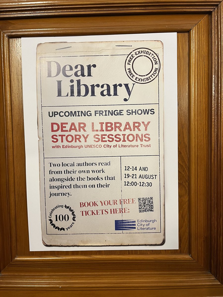 Tickets still available for Thursday 21. nls.uk/whats-on/dear-…