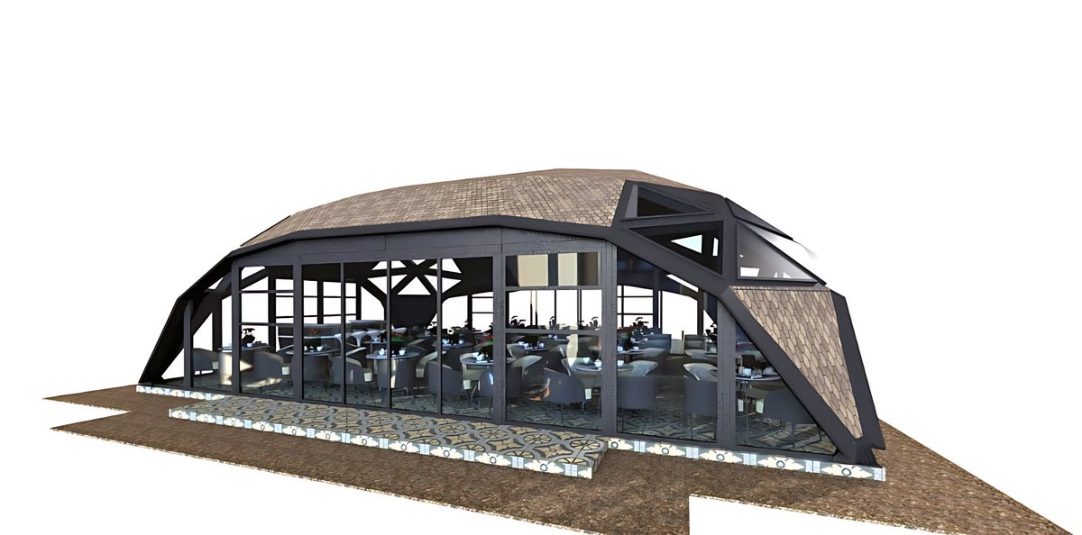 HoubaraOutdoors's tweet image. Strong steel. Warm wood. Elegant shingles.
Our 13m x 10m Quadrosphere is built for big spaces & bigger ideas.
☕ Cafés & Restaurants
🛍️ Shops & Stores
🏢 Offices & More
If you need a roof, this structure becomes it.
#Quadrosphere #FutureArchitecture #SteelDesign