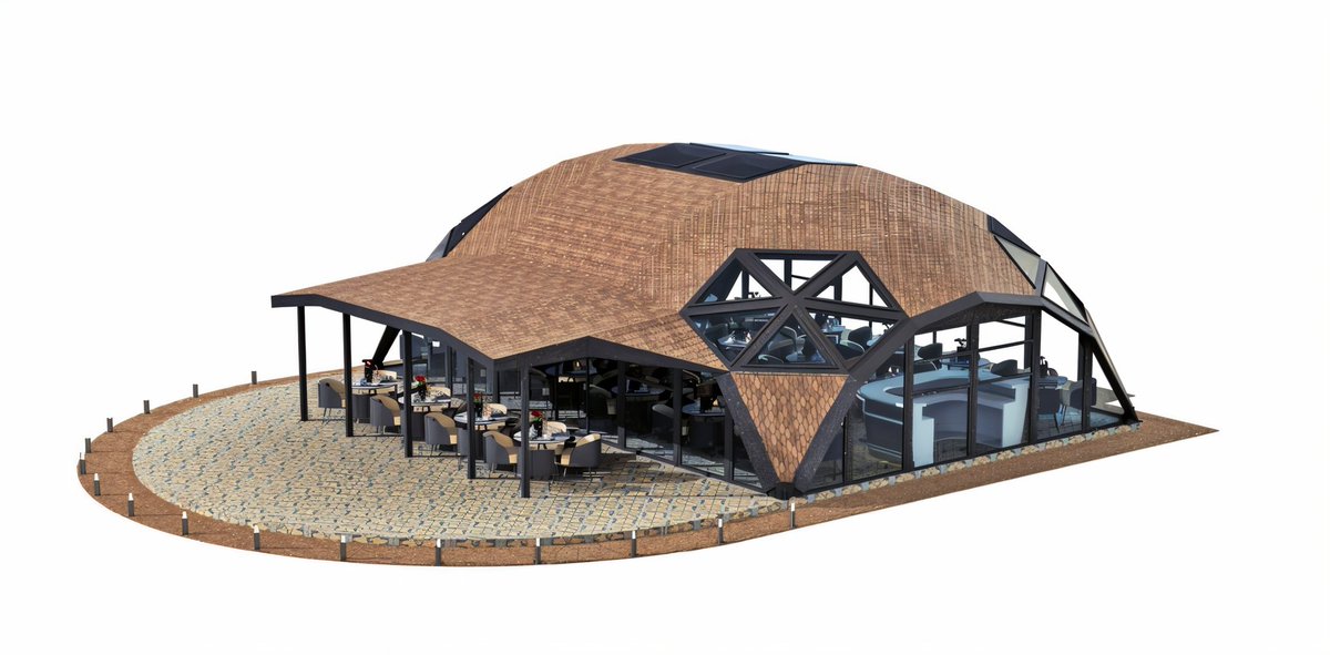 HoubaraOutdoors's tweet image. Strong steel. Warm wood. Elegant shingles.
Our 13m x 10m Quadrosphere is built for big spaces & bigger ideas.
☕ Cafés & Restaurants
🛍️ Shops & Stores
🏢 Offices & More
If you need a roof, this structure becomes it.
#Quadrosphere #FutureArchitecture #SteelDesign