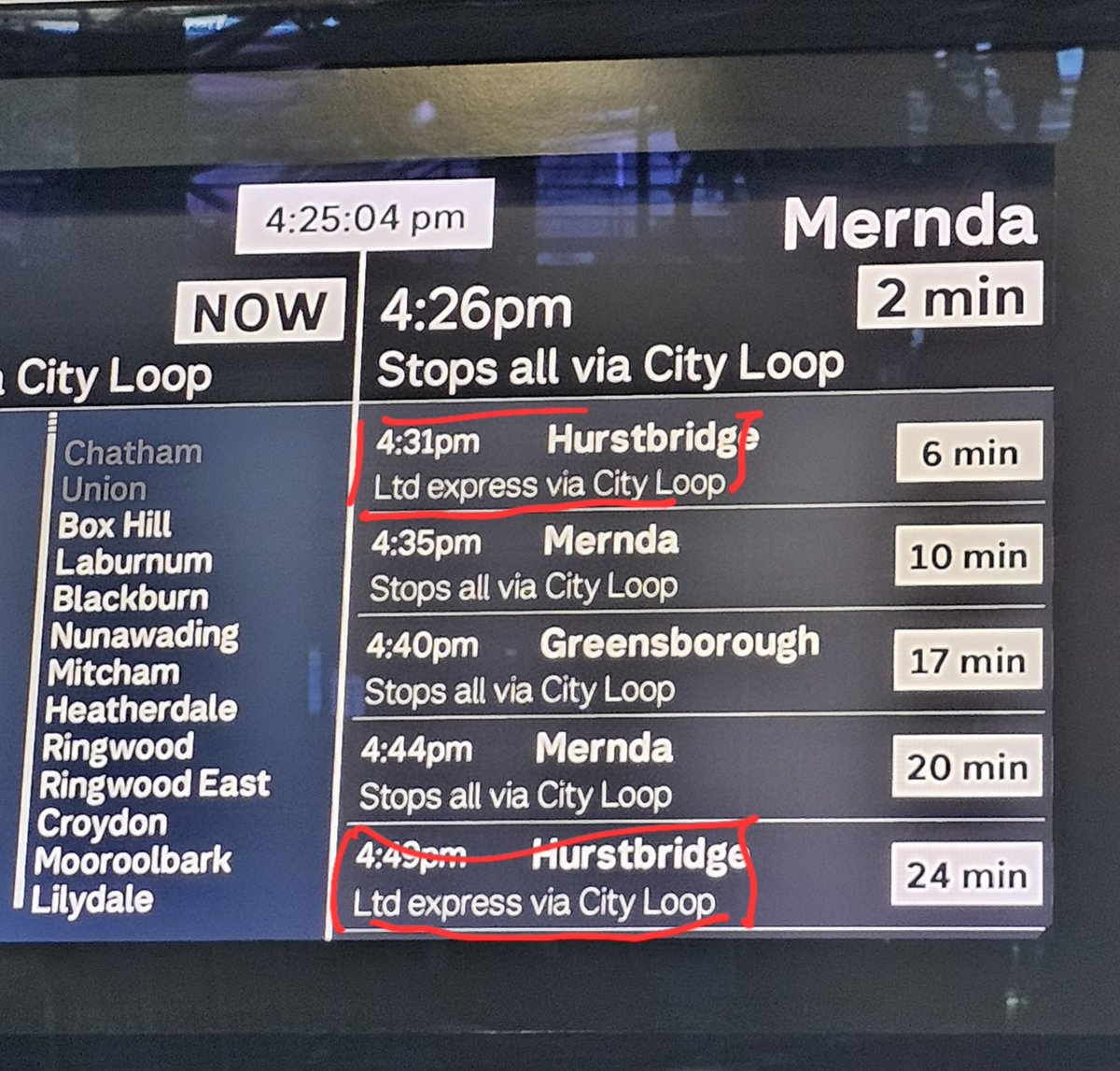jontygoyal's tweet photo. @metrotrains why are there no limited express services on the Mernda line, while the Hurstbridge line has several? The Mernda line is growing fast and commuters could really benefit. https://t.co/AnwJ4uGoek