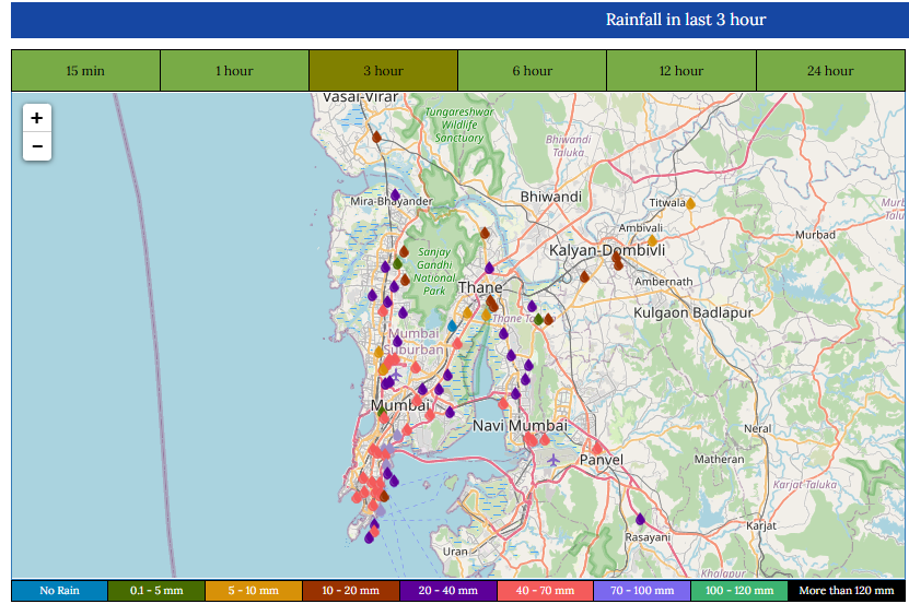 RMC_Mumbai's tweet photo. Moderate to Heavy Rainfall recorded over Mumbai city and Suburbs at 1130 hrs IST of 18 Aug 2025: 

Chembur- 91.5mm, Vikhroli -78.5 mm, Juhu -60.0 mm, Sion -58.5mm ,Bandra 50 mm, Santacruz -47.2 mm, Colaba -29.0mm https://t.co/ZvUqxiAw6s