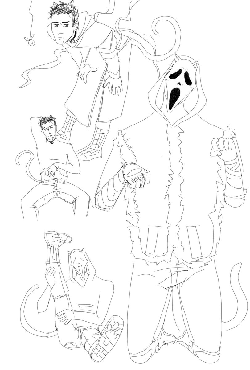 ughhyikes's tweet photo. Ghostface NEEDS an outfit to go with his cat mask. PlS BEHAVIOR 
#dbdfanart #dbd #DeadbyDaylight #dannyjohnson https://t.co/Ee2n9IIjB1