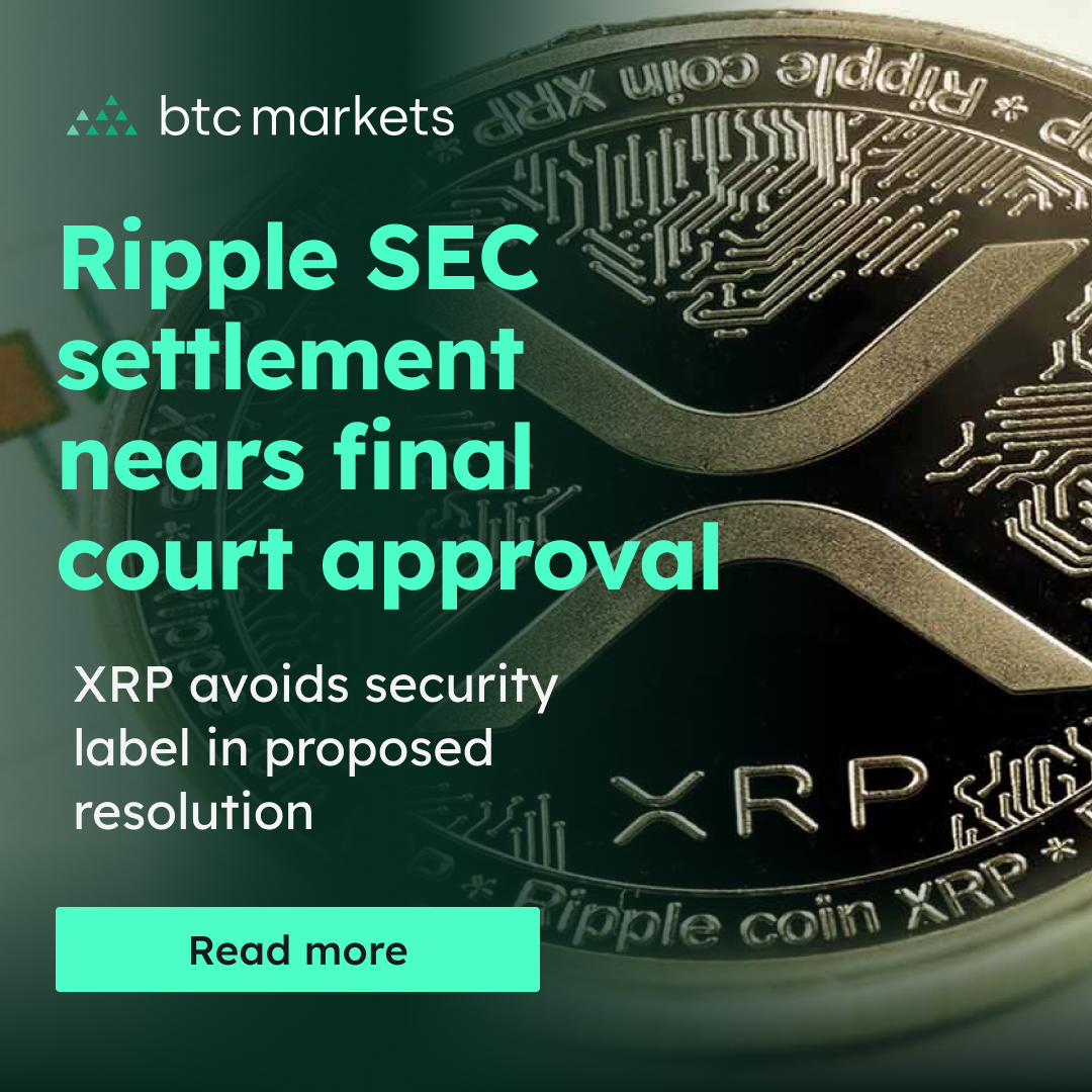 Ripple Labs and the SEC have agreed to dismiss their appeals, pending court  approval. ​ Ripple will pay a US$125M penalty. XRP avoids being classified  as a security. The resolution could close
