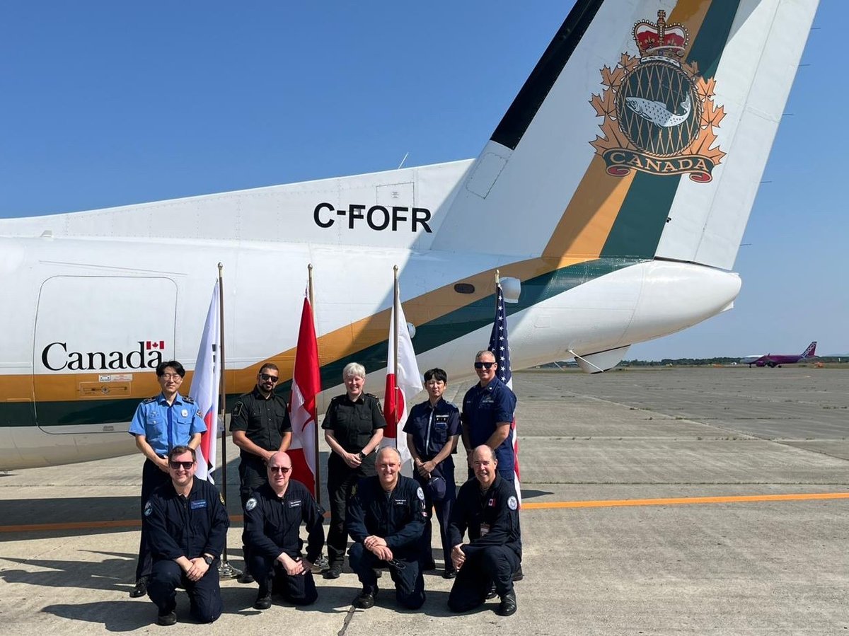 Op North Pacific Guard 2025: pour la 1ère fois, le 🇨🇦, le 🇯🇵, les 🇺🇸 et la 🇰🇷 ont participé à des patrouilles maritimes et aériennes conjointes en juin/ juillet à bord d’un navire &amp; aéronef canadiens pour lutter contre la pêche INN dans le nord du Pacifique.
