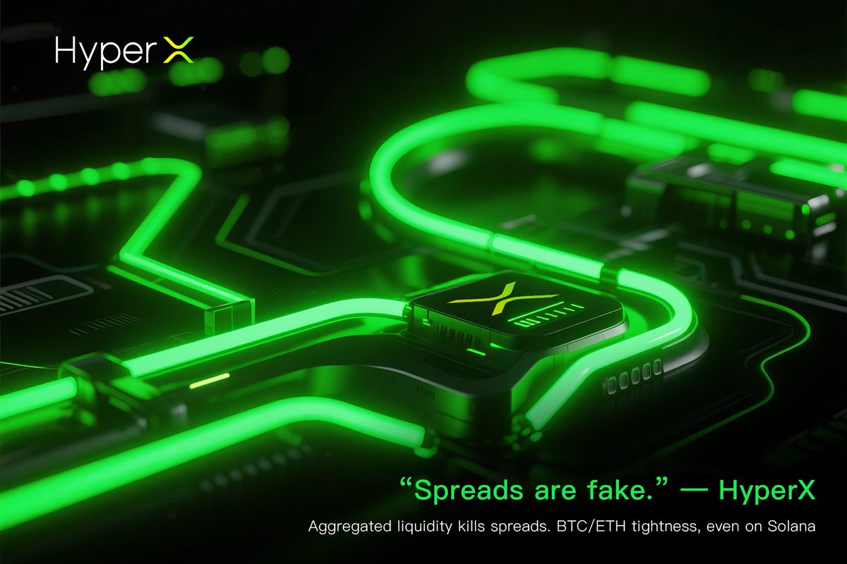 “Spreads are fake.” — HyperX
Aggregated liquidity kills spreads. BTC/ETH tightness, even on Solana.
#HyperX #SpreadCompression #TruePriceDiscovery #DeFiEfficiency #MarketManipResistant #TightMarkets