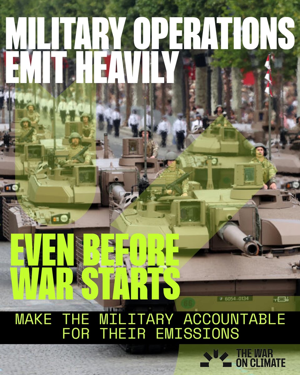 War on Climate: The Uncounted Costs of Conflict (@thewaronclimate) on Twitter photo Building military infrastructure like Gaza’s tunnel network can produce more CO₂ than entire nations. Transport and logistics, fuelled by fossil energy, make up over half of military energy use. Yet these massive carbon costs remain largely unreported and unchecked. Building military infrastructure like Gaza’s tunnel network can produce more CO₂ than entire nations. Transport and logistics, fuelled by fossil energy, make up over half of military energy use. Yet these massive carbon costs remain largely unreported and unchecked.