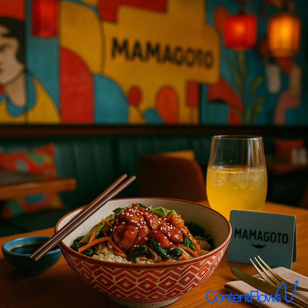 aicontentflows's tweet photo. Playful Dining with a Creative Twist – Created with AI Content Flows

Mamagoto has built its identity around playful Asian dining, bold flavors, and vibrant storytelling through food. With AI Content Flows (ACF), that same quirky energy can be translated seamlessly into digital content that engages and excites.

Colorful Plates: Showcase street-style Asian dishes with dynamic close-ups, emphasizing textures, sauces, and garnishes.

Playful Vibes: Capture the restaurant’s fun interiors—bright murals, cheeky décor, and youthful energy—through immersive visuals.

Interactive Storytelling: Highlight chopstick lifts, sizzling woks, and noodle stretches with cinematic movement.

Cultural Edge: Pair visuals with catchy captions, funky transitions, and trending audio to resonate with Mamagoto’s lively personality.

AI Content Flows turns Mamagoto’s already bold character into scroll-stopping digital stories, making the brand feel as fresh and exciting online as it does in person.

Disclaimer:
This image is not affiliated with or owned by Mamagoto. It was generated using open-source data as an example of AI-driven content creation. We respect and admire the Mamagoto brand, and this post is solely for illustrative purposes.

#AIContentFlows #trending #viral #trendingnow #FoodieLife #AsianEats #FoodMarketing #restaurantbranding #TrendingVideos #MustTry #TryNow #FoodieContent