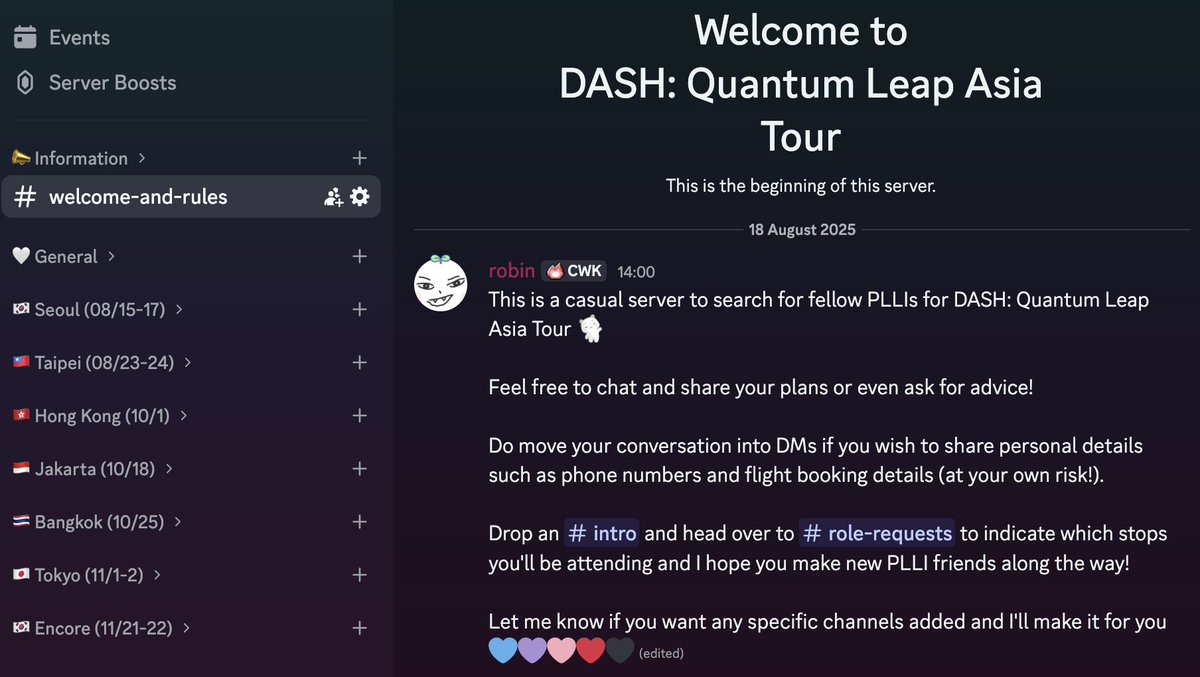 wolhasumok's tweet photo. hey everyone! i made a server to search for seoul concert stop buddies recently but i just revamped to include the whole tour so if anyone’s nervous about solo travelling and wants to find a plli friend, feel free to join and say hi 👋 

🤍 https://t.co/JBJbclbD0j https://t.co/b4JaEEvxw6