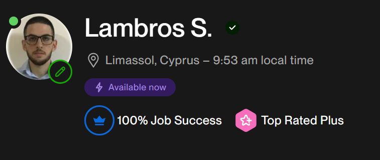 LamSpyrou's tweet photo. Just became Top Rated Plus on @Upwork!!!

Upwork is the gift that keeps on giving. https://t.co/vjwynvHjUF
