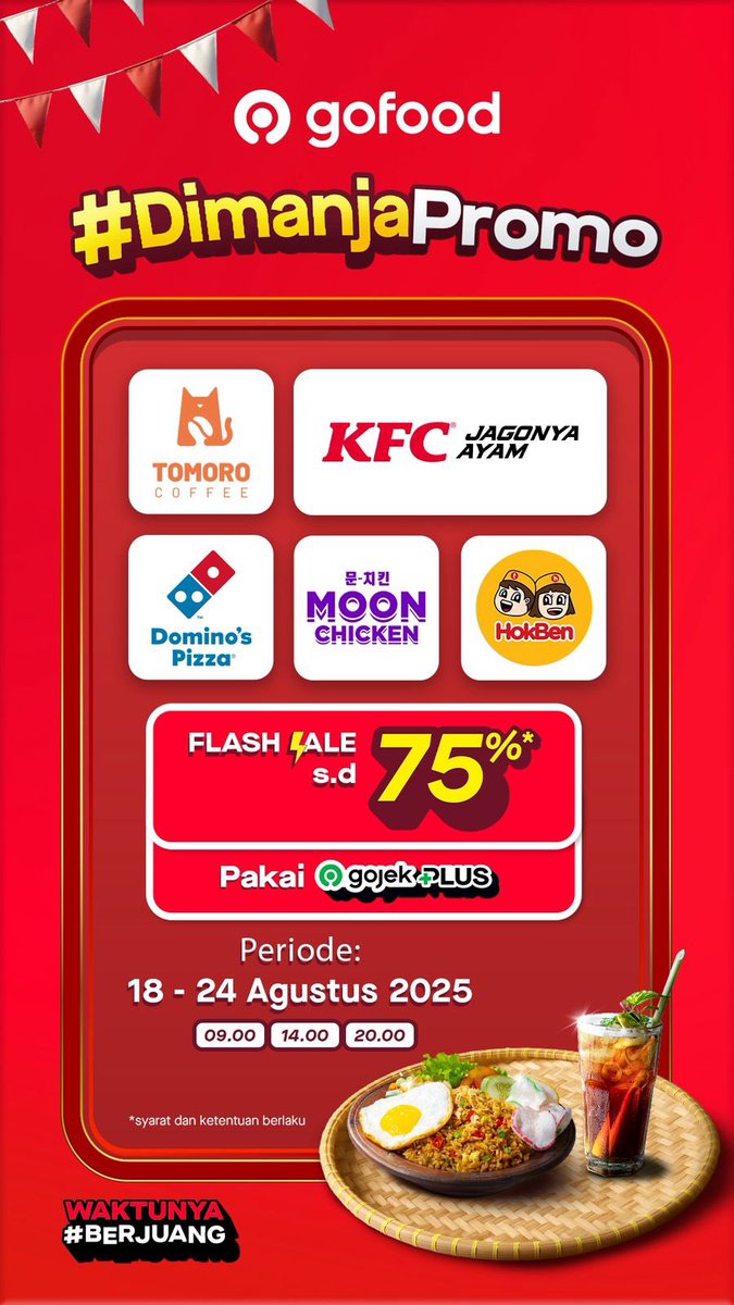 Siang panas, kopi dingin Flash Sale 75% di GoFood bikin adem ✨