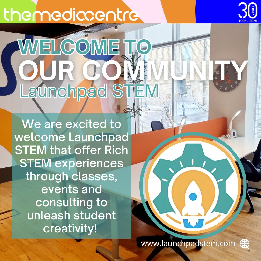 We're excited to welcome Launchpad STEM to our hub of businesses here at The Media Centre!

Launchpad STEM offer Rich STEM experiences through classes, events and consulting to unleash student creativity!

Find out more at, launchpadstem.com
