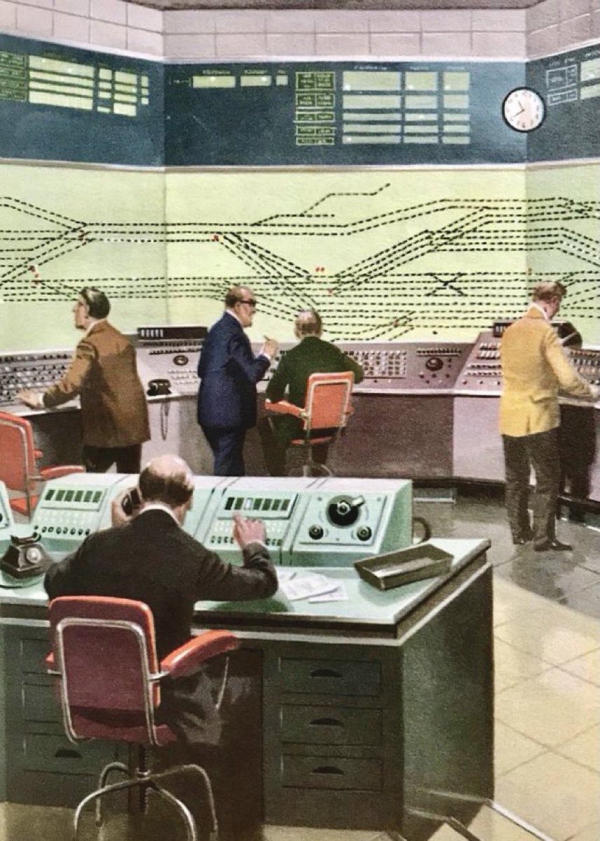 The modern world in old Ladybird books. 
‘A modern signal box’ 

(The Story of Railways, 1961)
Artist: Robert Ayton