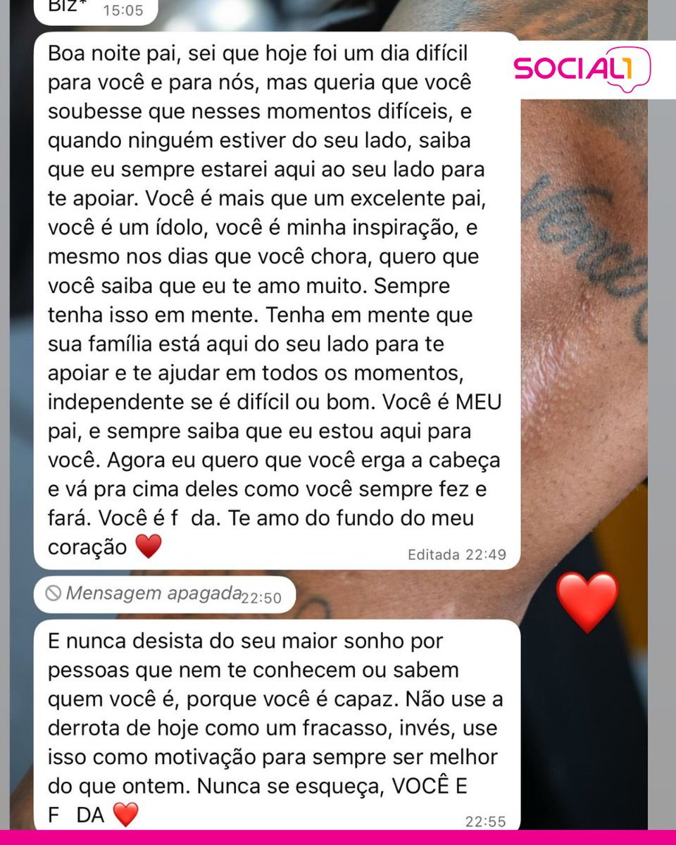blogsocial1's tweet image. ❤️ Davi Lucca, filho de Neymar, deixou uma mensagem carinhosa de apoio ao pai após a derrota do Santos.

🥰 Em seus stories do Instagram, o craque compartilhou o amor que recebeu do filho.

📸: Reprodução

#Neymar #NeymarJr #celebridades #famosos #social1 #lm
#digital