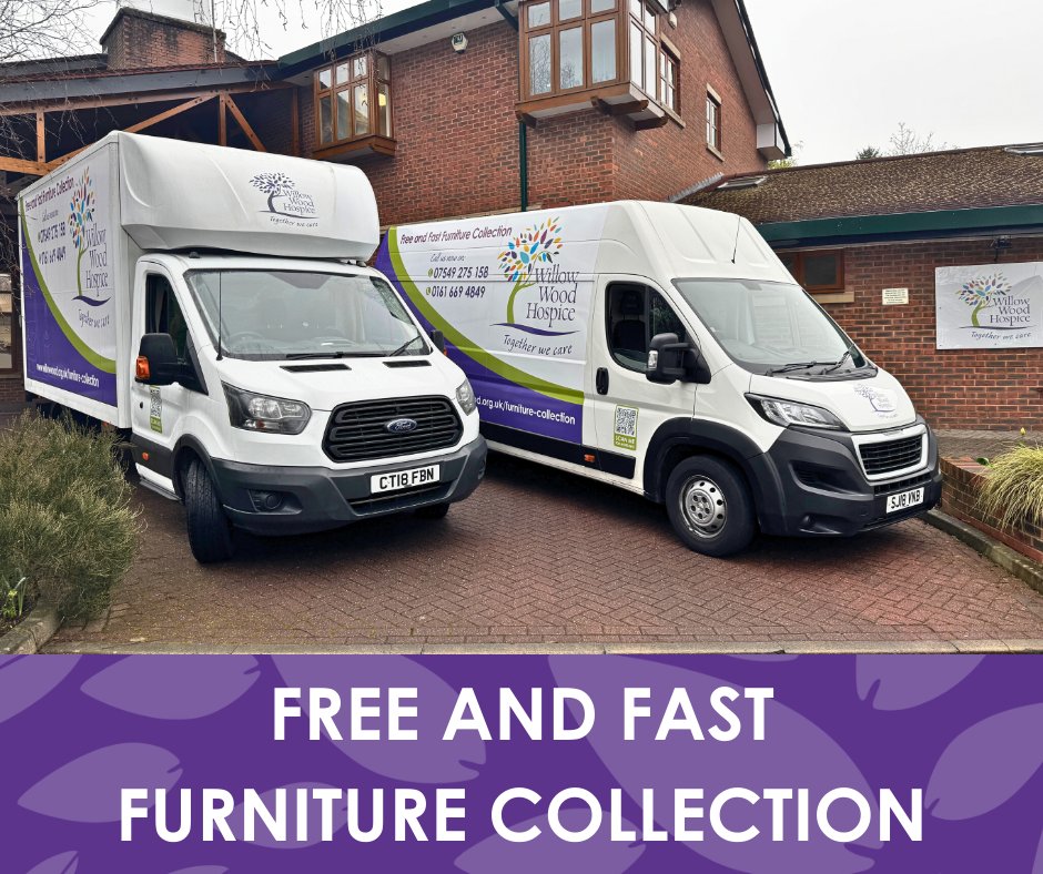 A quick reminder that our charity shops now have an improved system for free and fast furniture collection – helping us make the most of every generous donation 💜

To find out more, visit willowwood.org.uk/furniture-coll…

Thank you for your ongoing support 😊
