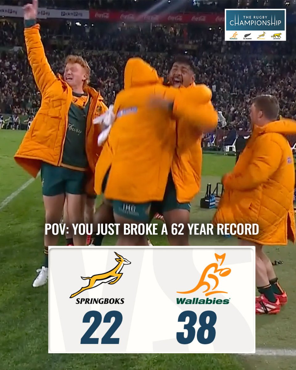 Can you believe it?! 🤯

The opening round of #TheRugbyChampionship saw the <a href="/wallabies/">Wallabies</a> get their first victory at Ellis Park since 1963!