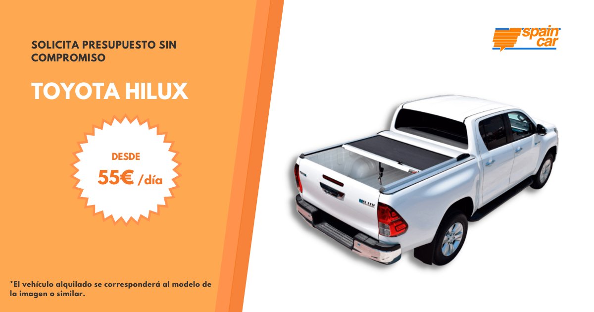 SpainCar_SA's tweet photo. 🧰 Fuerte, fiable y lista para todo. La Toyota Hilux Pick Up te acompaña en cualquier terreno, sea por trabajo o por escapada.#SpainCar
https://t.co/VaEwB9OFPK https://t.co/ck2C4gaqSl