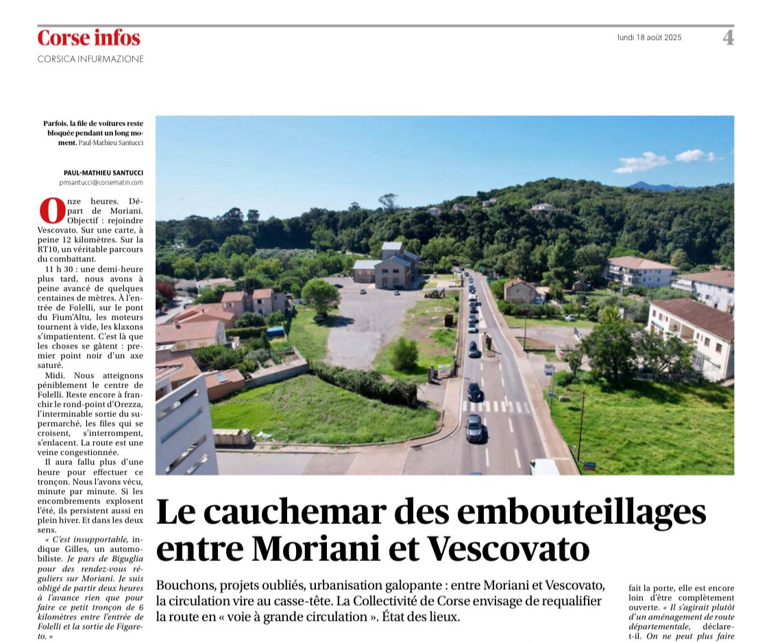 ProsperALFONSI's tweet photo. A CULLETTIVITÀ DI CORSICA INVESTISCE PER A CORSICA È I SO TERRITORII O MICCA
MAINTENANT ON VEUT LE TRAIN POUR ALLER À FOLELLI ET BASTA
BASTA LES CRÉNEAUX DE DÉPASSEMENTS ET LES HIÉROGLYPHES SUR LES ROUTES
#TamantaStrada https://t.co/GxuPt2y6u6