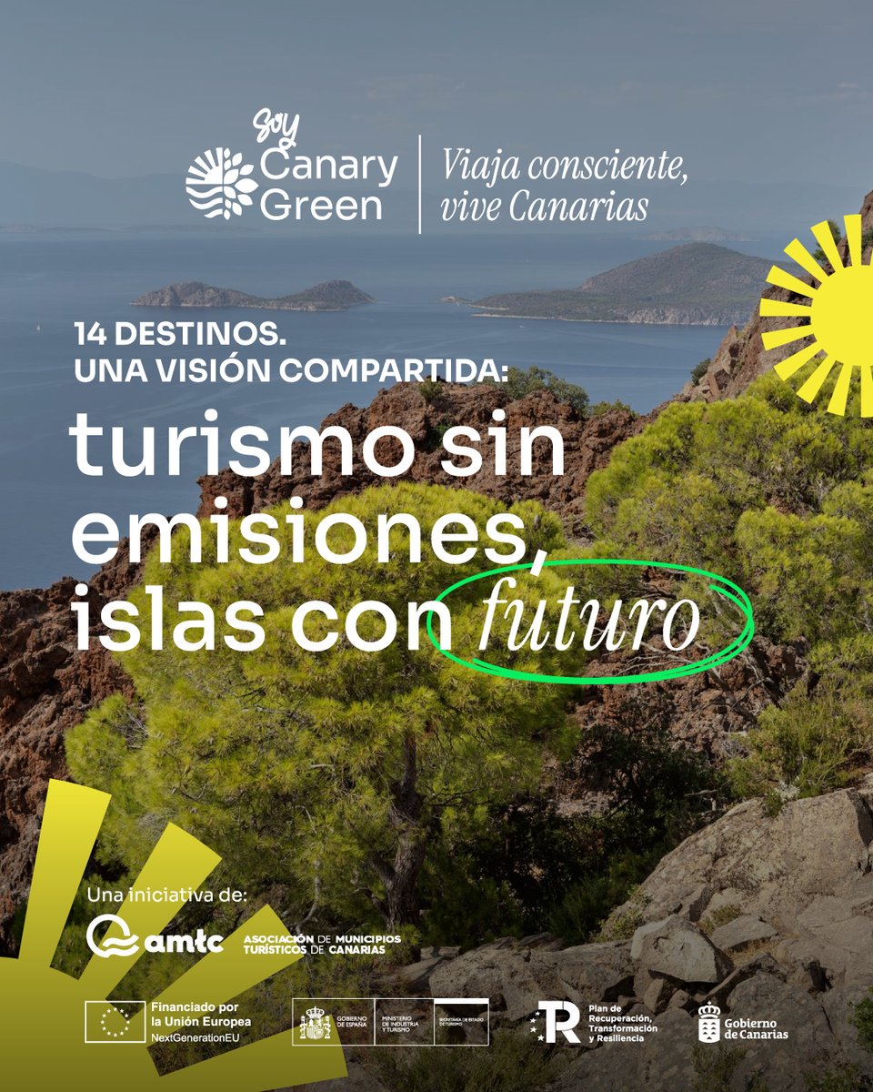 📢 Los 14 destinos de la AMTC, Guía de Isora entre ellos, están avanzando unidos hacia un modelo turístico descarbonizado.
Con #SoyCanaryGreen_ promovemos soluciones reales para un futuro más limpio y sostenible en Canarias. 🌱
#TurismoResponsable #SoyCanaryGreen