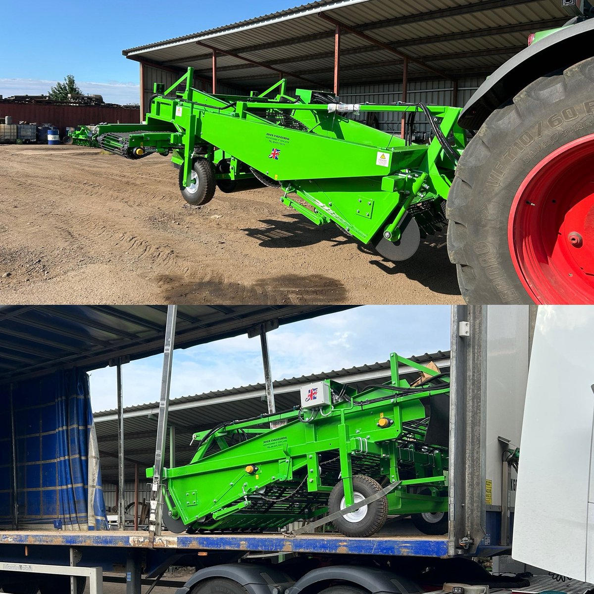 Two new Single Windrowers leaving the yard, one staying local and the other heading to Suffolk