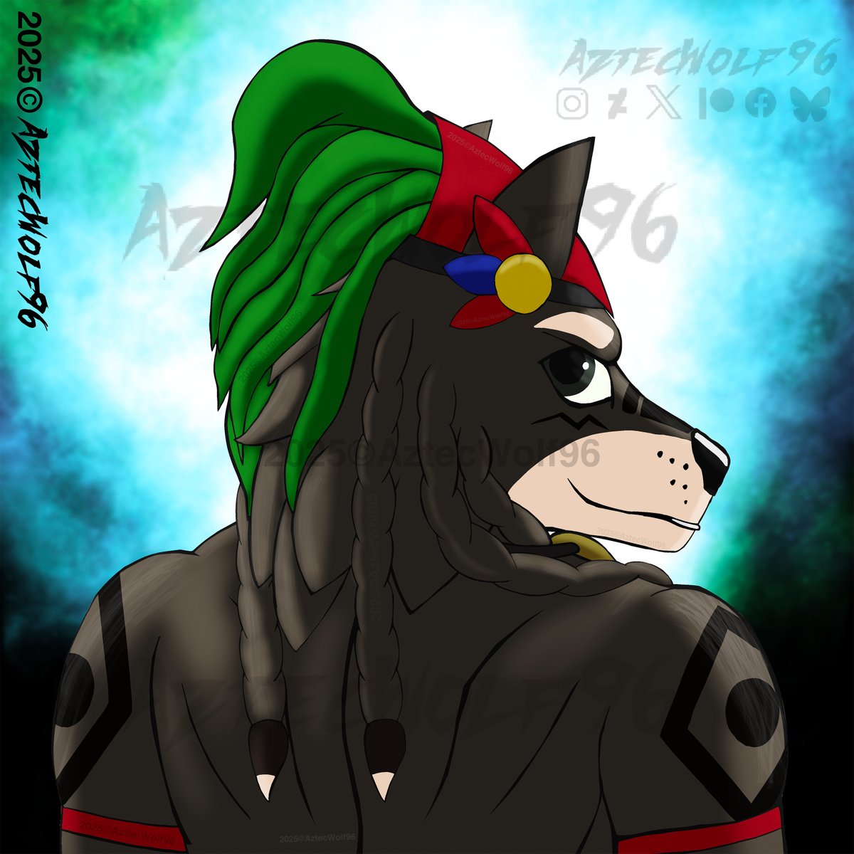 AztecWolf_96's tweet photo. Tonatiuh -Alpha- Portrait 2025
I’ve interested to draw this kind of drawing format, looking foward to make more of this *w*

#tonatiuh #wolf #lobo #azteca #furryfriday #fandomfurry #anthro #furry #Energy #portrait #cosmos