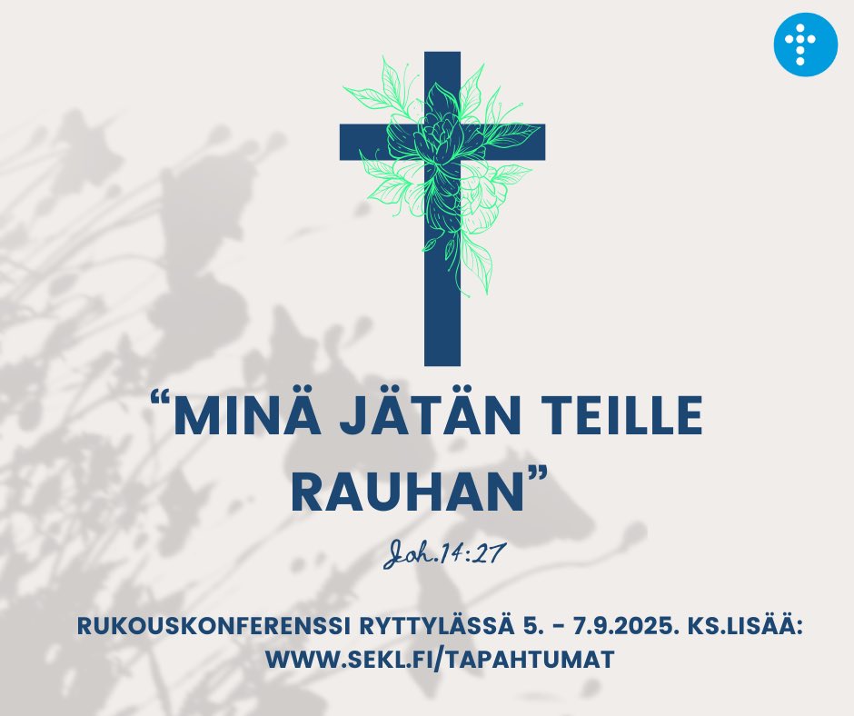 Ajankohtainen tapahtuma tarjolla. Rukousaiheita on paljon. Ukrainassa ja Lähi-idässä tarvitaan rauhaa, samoin jokaisen ihmisen sydämeen. Olen mukana Niilon kanssa puhumassa aiheesta ”Rauha myrskyissä”. Lämpimästi tervetuloa!