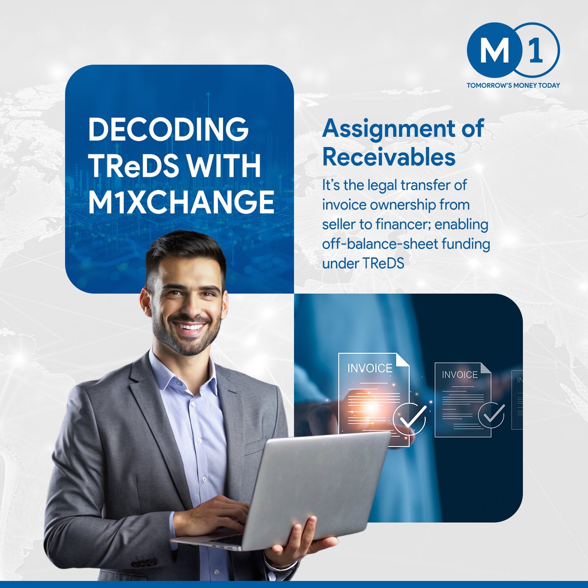 Heard of “Assignment of Receivables”?
It’s how sellers pass on the right to collect invoice payments to financiers; getting paid early, without adding debt to their books.
One of many things that make #TReDS work better, smarter, faster
#M1xchange #WorkingCapital #OffBalanceSheet