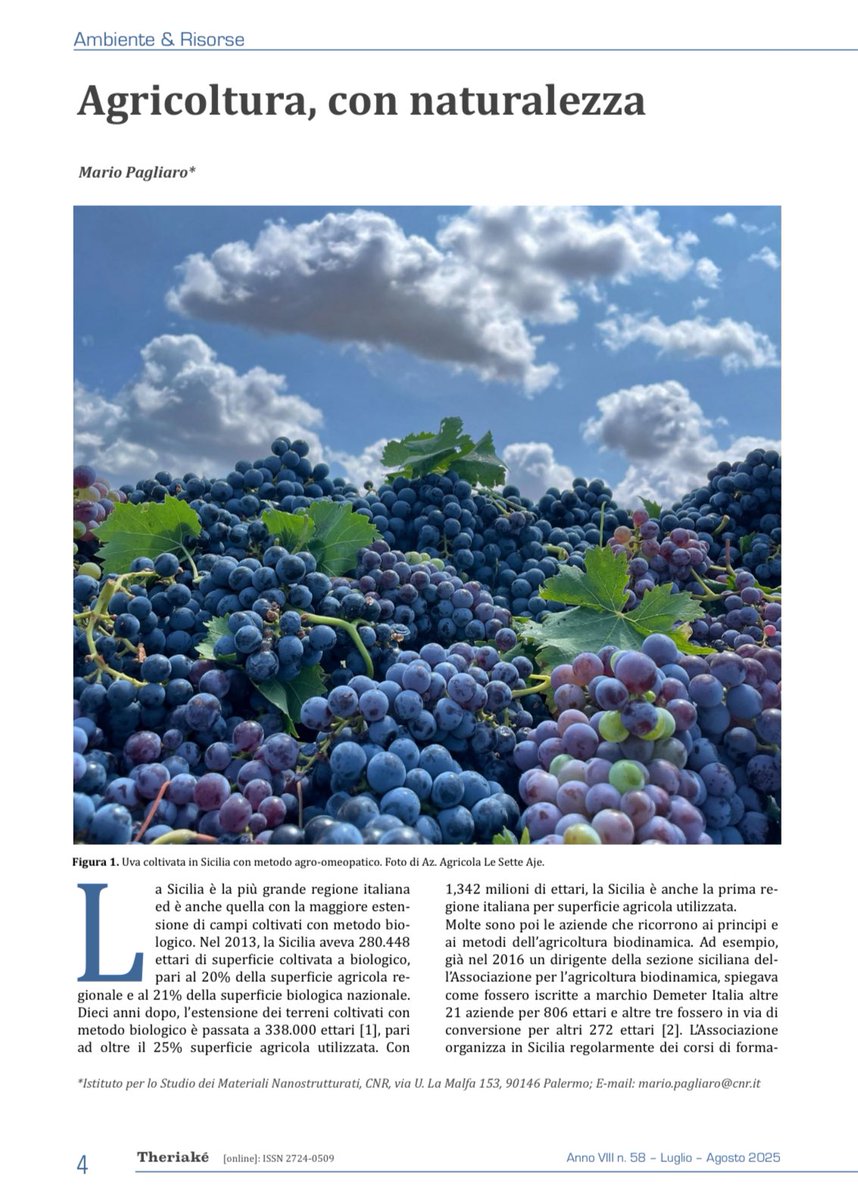 Agricoltura, con naturalezza.

Il formidabile sviluppo dell’agroecologia in #Sicilia e in #Italia.

Liberamente accessibile sul n.58 di #Theriaké:

theriake.it/theriake-anno-…