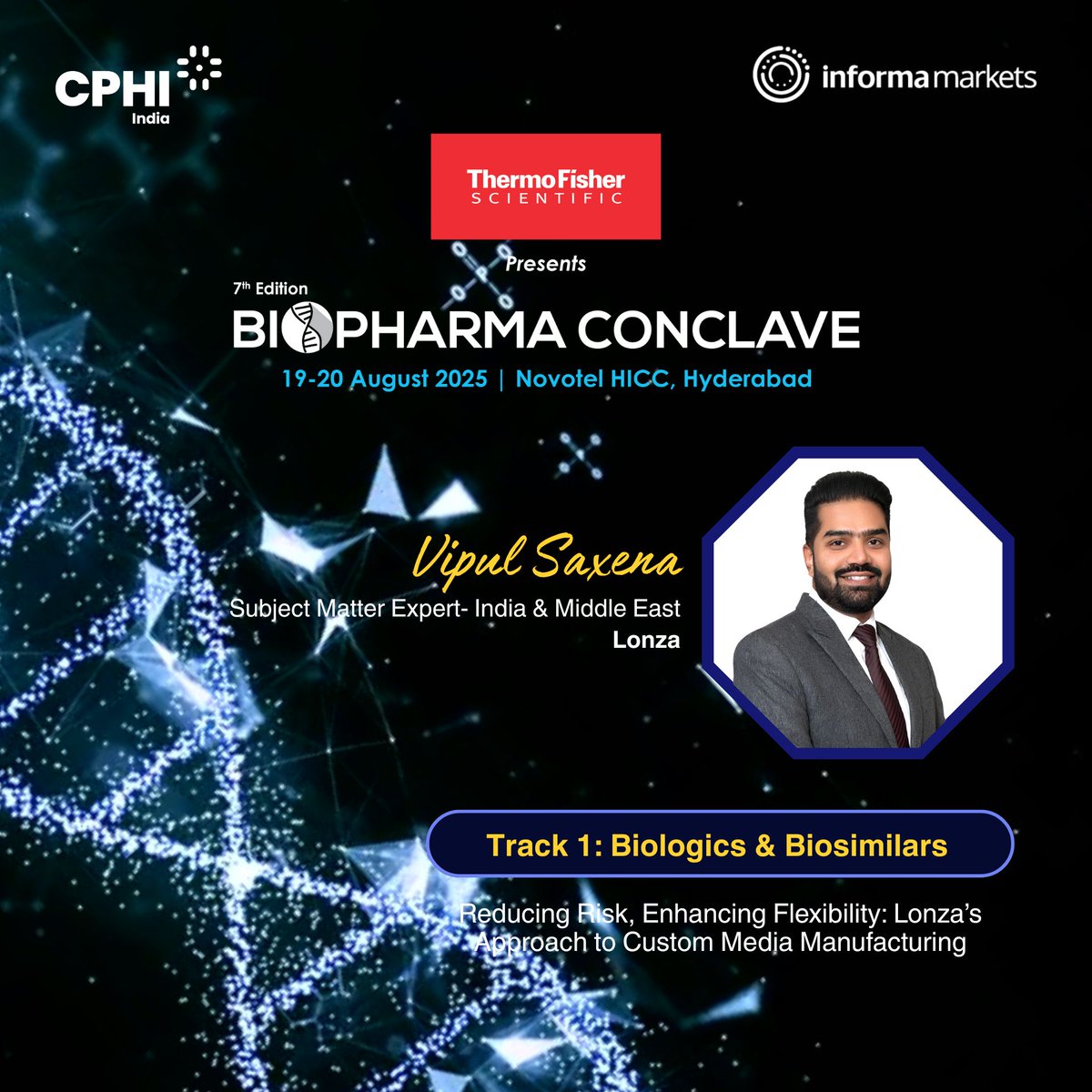 Vipul Saxena, Subject Matter Expert- India &amp; Middle East, Lonza joins us for 7th Edition #BiopharmaConclave as he shares his insights from the industry Register for FREE*: bit.ly/3TqYojZ#CPHICo… #InformaMarkets #Biosimilars #Biologics #CellandGeneTherapy