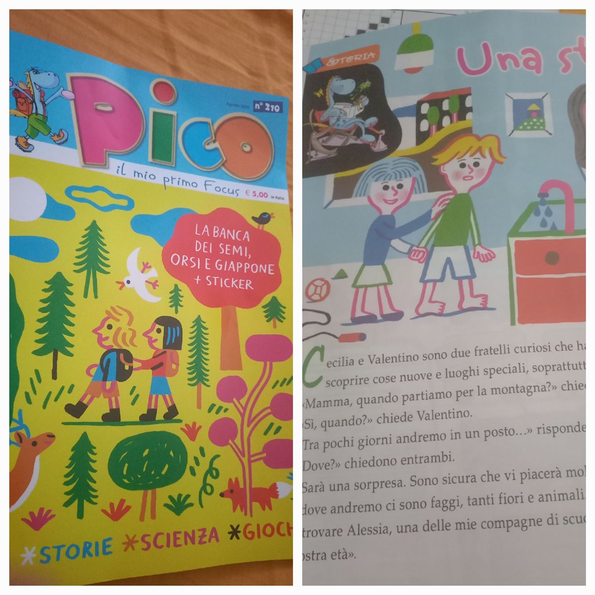 silvianalon's tweet photo. Finalmente ho trovato un'edicola aperta, alla stazione, e posso leggere la mia storia pubblicata su #FocusPico di agosto.
Buongiorno
Bore da
God morgen https://t.co/plDFgOGY2S