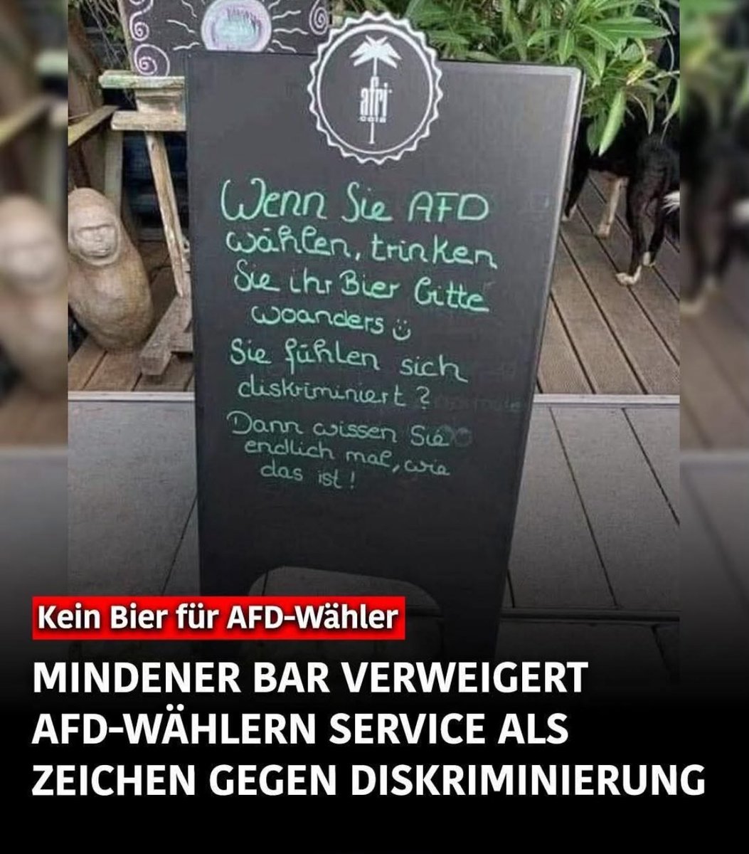 Wenn ein Gastwirt linke "Haltung" zeigen will, kann er ruhig pleite gehen.

In Minden.