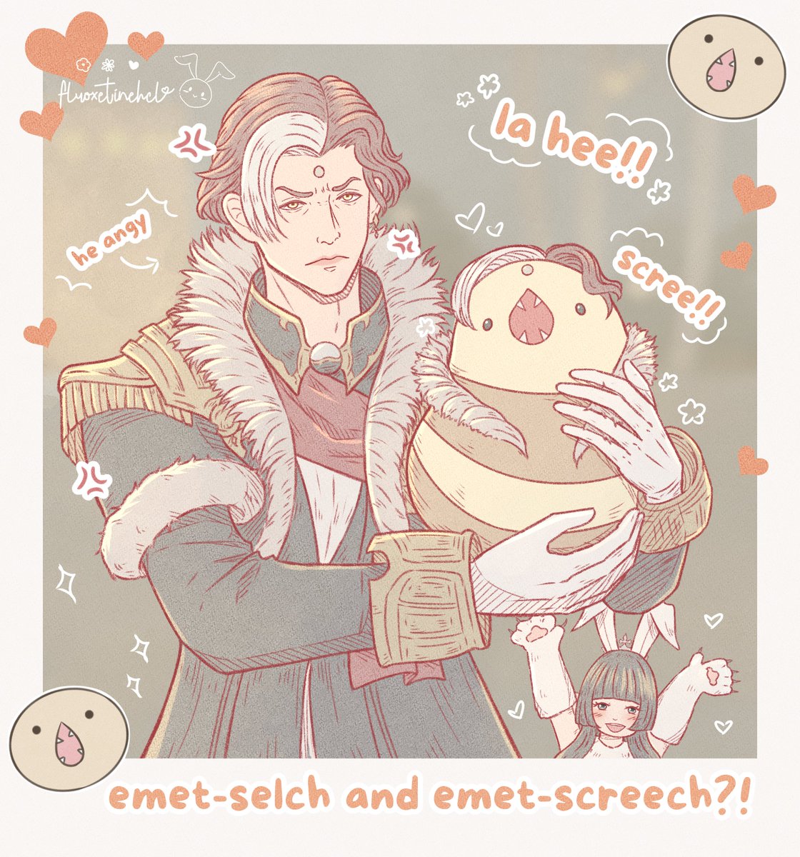 He doesn't want to hold Emet-Screech.

#EmetSelch
#FFXIV