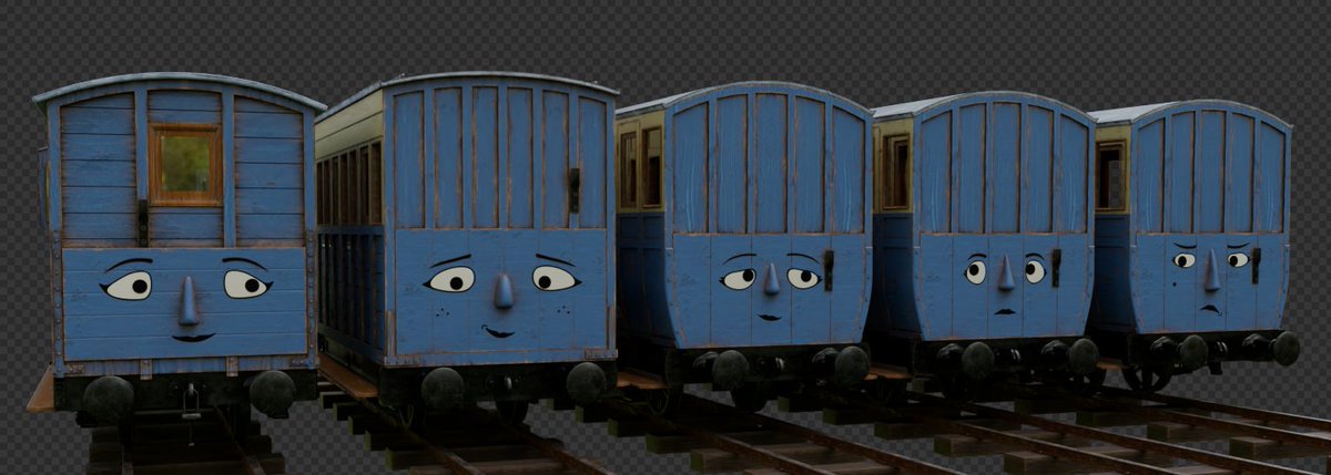 They have faces now. (R-L is Agnes, Ruth, Jemima, Lucy and Beatrice.)