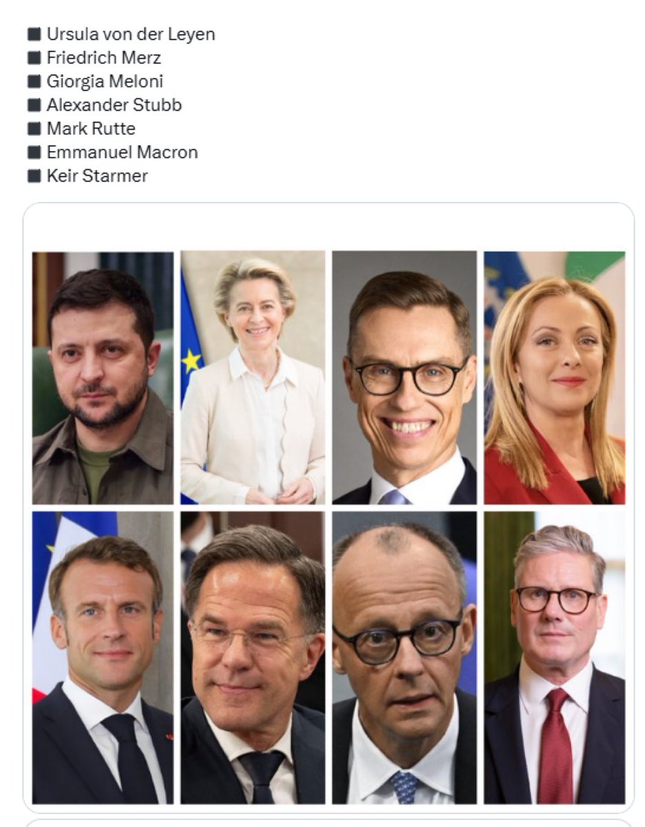 Acht europäische Politiker wollen heute den US-Präsidenten davon abhalten, in Europa den Krieg zu beenden. Zum Glück sind sie mittlerweile irrelevant. Frieden voraus!