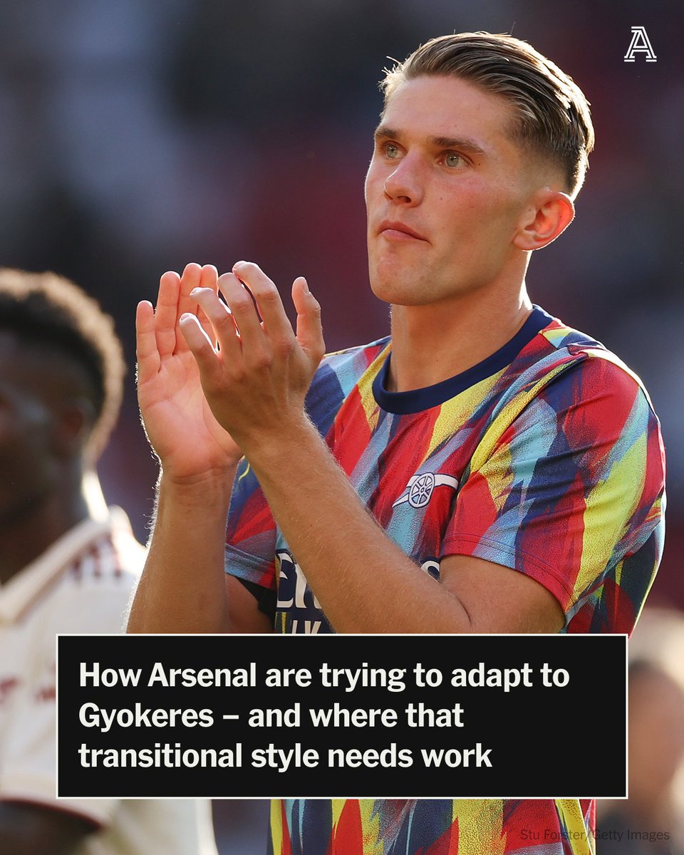 The Athletic | Football (@theathleticfc) on Twitter photo Mikel Arteta recognises there is a need to adapt to the direct running of new centre-forward Viktor Gyokeres.
After beating Manchester United he lamented that "seven, eight" times his players had got into positions to play through balls only to give it away.
<a href="/gunnerblog/">gunnerblog</a> breaks Mikel Arteta recognises there is a need to adapt to the direct running of new centre-forward Viktor Gyokeres.
After beating Manchester United he lamented that "seven, eight" times his players had got into positions to play through balls only to give it away.
<a href="/gunnerblog/">gunnerblog</a> breaks