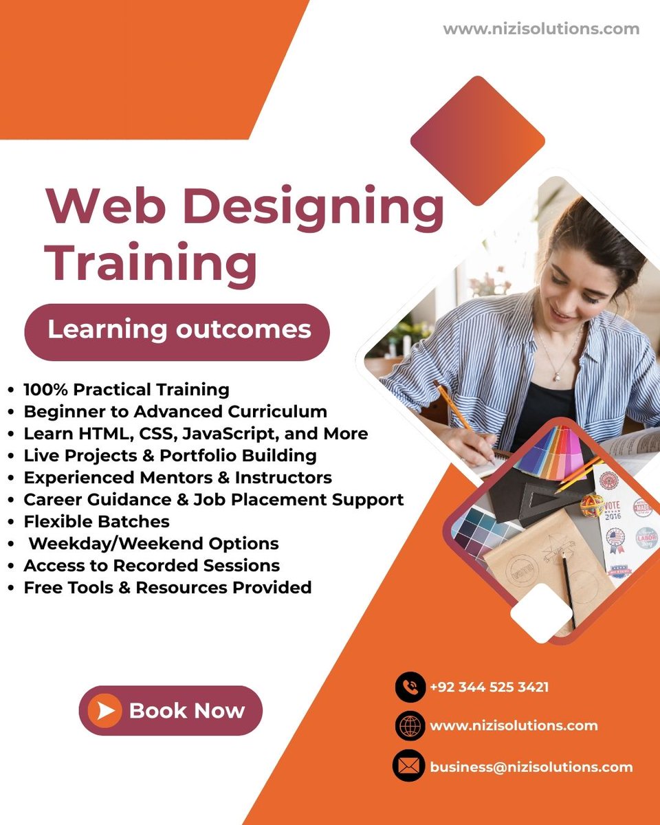 nizisolutions's tweet image. Learn Web Designing & Shape Your Future!
🔥 What you’ll get:
✅ Hands-on projects
✅ Master top tools (Figma, Photoshop, WordPress)
📍 Islamabad | Online/Offline/Hybrid
🎓 1–3 Month Courses | 📞 +92 344 5253421
#WebDesignTraining #UIUX #DigitalSkills #NiziSolutions #Islamabad