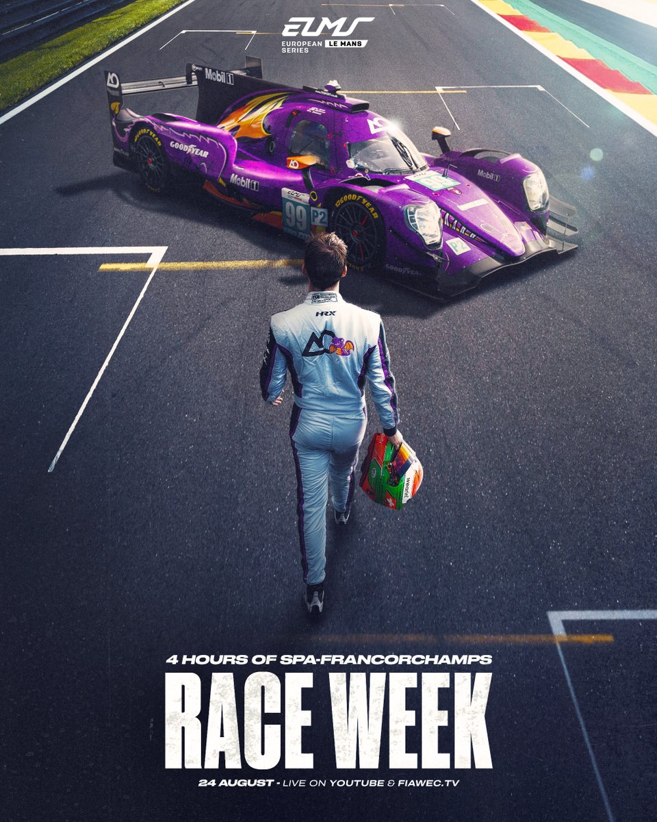 European Le Mans Series (@europeanlms) on Twitter photo Ladies & Gentlemen, we are back. Itโs RACE WEEK in Belgium! ๐ง๐ช
This Sunday, we take on the legendary <a href="/circuitspa/">Spa-Francorchamps</a> for Round 4 of the 2025 #ELMS. The action begins at 1:00 PM local time - are you ready?
๐ซ Get your tickets now at ice-lux.com
๐บ Watch it all LIVE Ladies & Gentlemen, we are back. Itโs RACE WEEK in Belgium! ๐ง๐ช
This Sunday, we take on the legendary <a href="/circuitspa/">Spa-Francorchamps</a> for Round 4 of the 2025 #ELMS. The action begins at 1:00 PM local time - are you ready?
๐ซ Get your tickets now at ice-lux.com
๐บ Watch it all LIVE