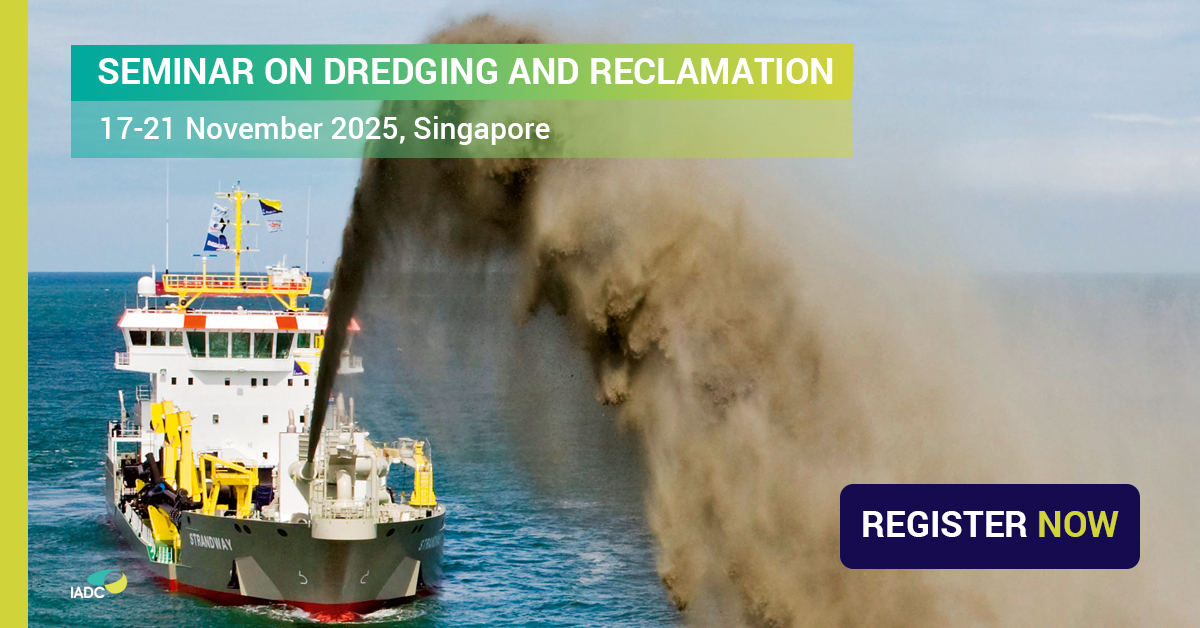 The next IADC Dredging Seminar will be held in Singapore from 17-21 November. Learn the basics of dredging in five days and complete a tender process from start to finish. Site visit included! Interested? bit.ly/Seminar-SGP25

#iadc #dredging #engineering #seminar