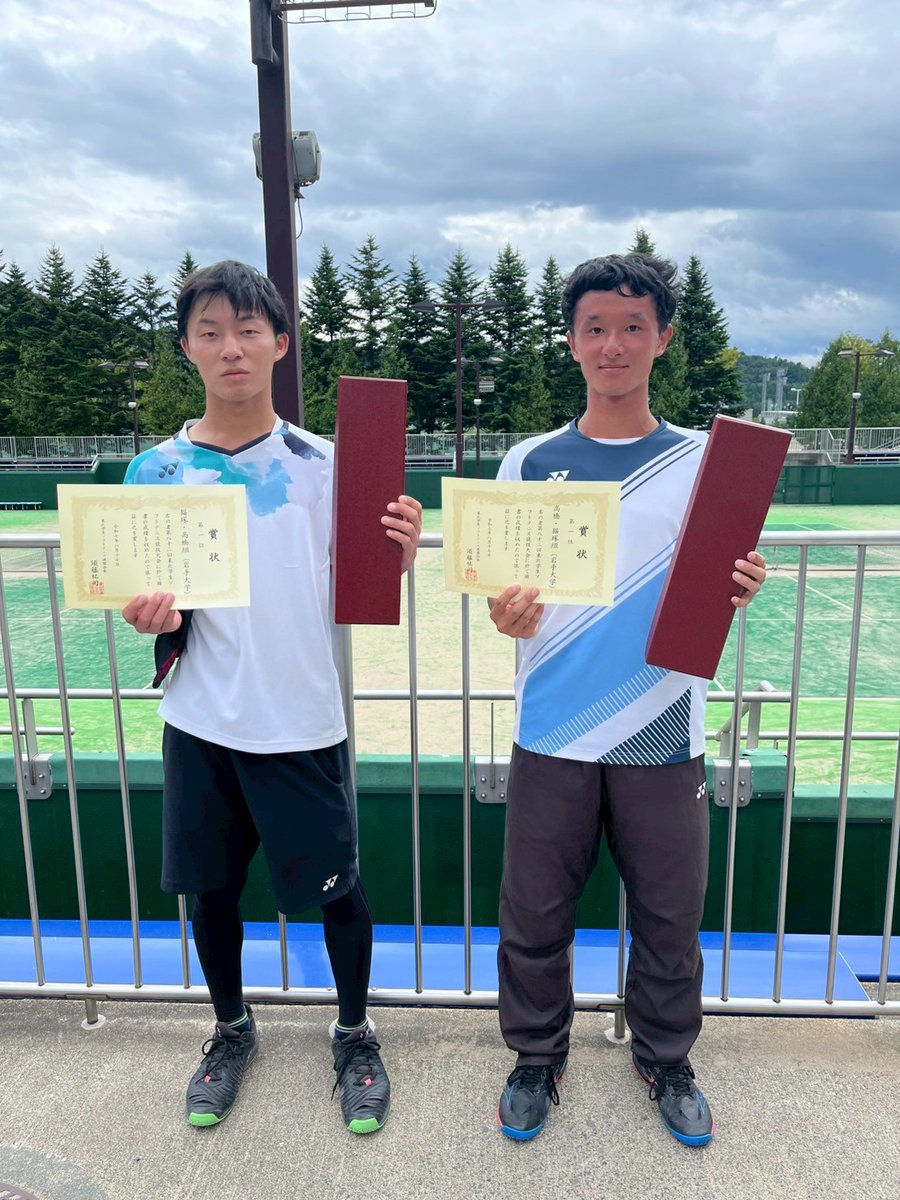 tsstamssta's tweet photo. 令和7年度東北学生競技大会選手権の入賞者です。
男子選手権
第1位👑猫塚・高橋(岩手大学)
第2位　 松本・小野寺(東北学院大学)
第3位　 齋藤(楓)・藤井(東北福祉大学)
　　　　桂嶋・葛巻(東北学院大学)

入賞された選手の皆さんおめでとうございます！ https://t.co/fYF8Fv8t6c
