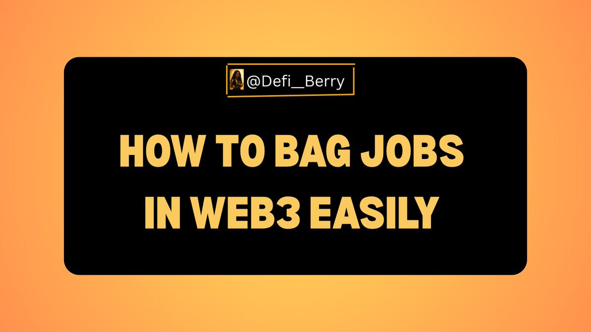 Still jobless in Web3?

I discovered a hack for landing Web3 jobs, and it’s working.

Here’s how to get Web3 jobs easily.

Follow along: 🧵