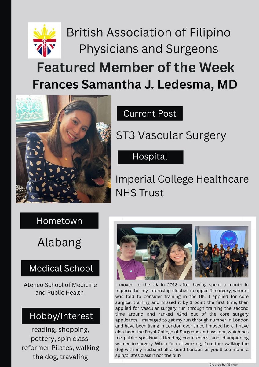 BAFPS_doctors's tweet photo. Featured Member of the Week
#BAFPS #FilipinoDoctors #FilipinoNurses #ASMPH @tinig_uk https://t.co/SYgKb5vjPI