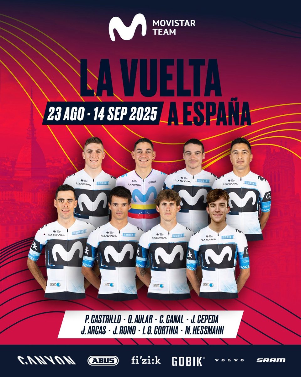 ✅️ Movistar Team confirma su alineación para La Vuelta 

❌️ Sin Enric Mas por lesión, ¿Cuál debería ser el objetivo? 

#EsenciaCiclista #LaVuelta25 #MovistarTeam
