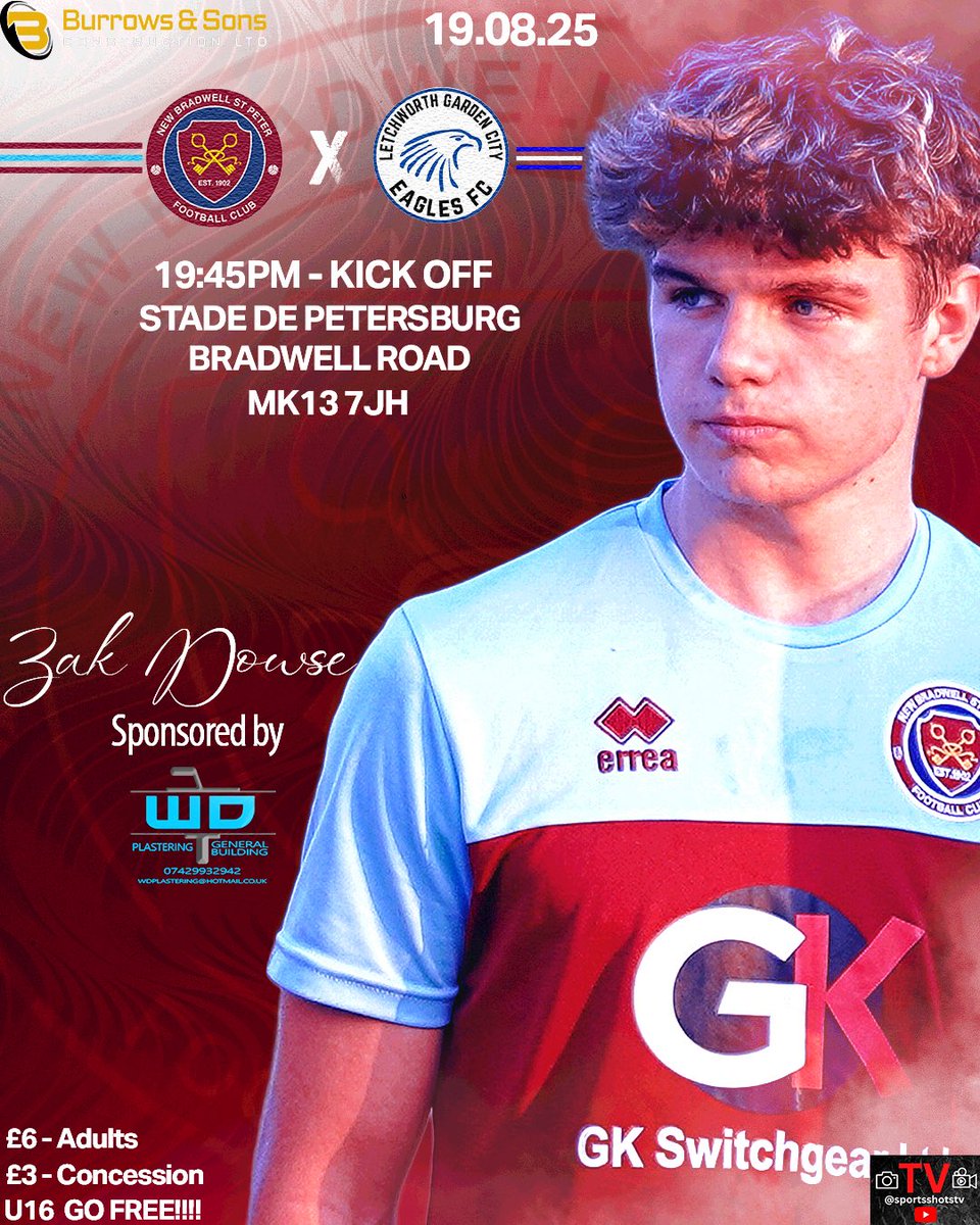 🔴🔵| TOMORROW NIGHT |🔴🔵

Another Home game under the lights at The Stad 😍 

The Pete’s will be looking to make it unbeaten in 3 as they welcome <a href="/LGCEaglesFC/">Letchworth GC Eagles</a> 

Get your tickets here 👇🏼👇🏼

app.fanbaseclub.com/club/newbradwe…