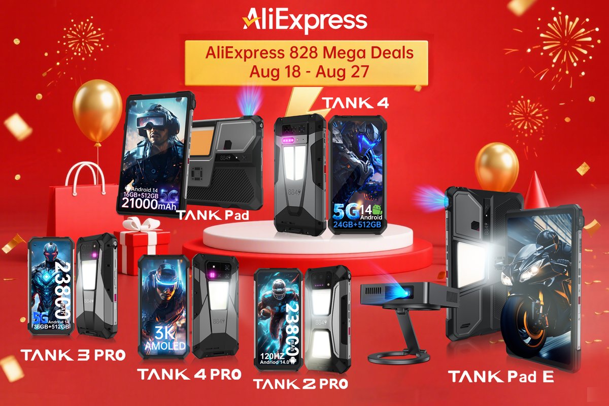 8849tech's tweet image. ⚡ Big battery. 💡 Clear projector. 📱 Rugged design.
TANK Series + AliExpress 828 Mega Deals = Don’t miss out!
Shop now 👉aliexpress.com/store/11028157…
#TANK4 #TANK3Pro #TANK2Pro #AliExpress828
