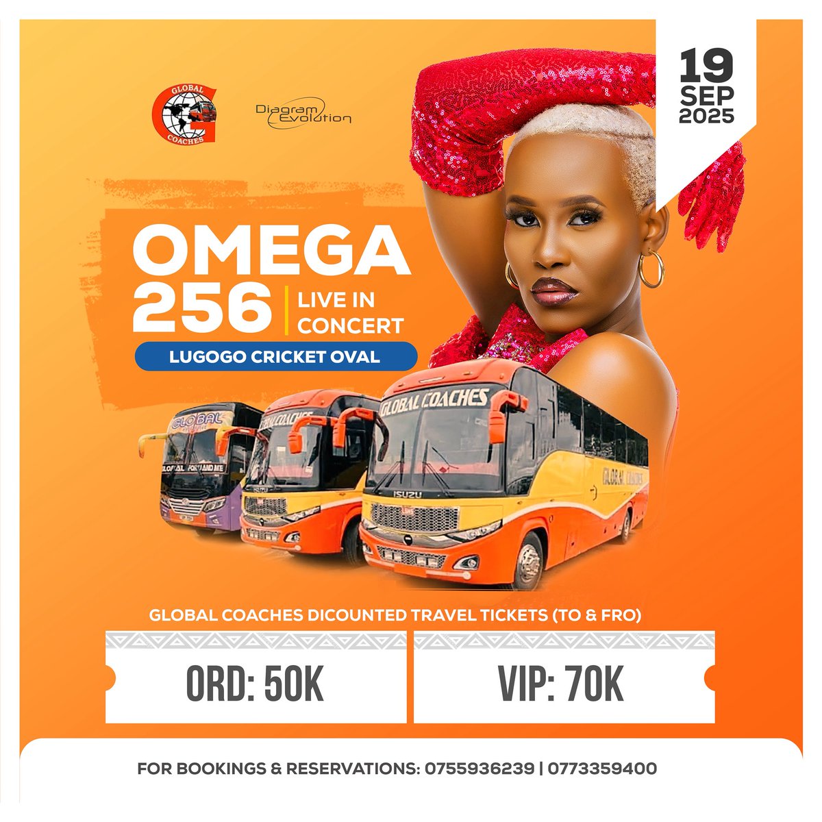 My home people we have partnered with Global coaches to give you a fair, safe and  good experience for 19th september. The prices include a pass ticket to the show plus  transport to and from Kampala
50k ordinary and 70k VIP