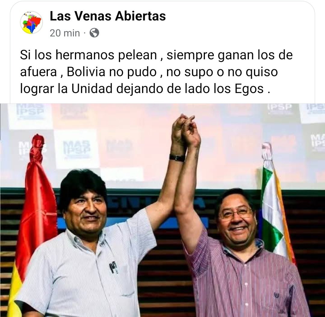 Por la disputa interna en las izquierdas, la derecha continúa su cosecha más fácilmente, ahora Bolivia, qué más se vendrá? 🤷🏽‍♂️🤔

Habrá posibilidad de una real autocrítica y la construcción de un proyecto por el bien común?
